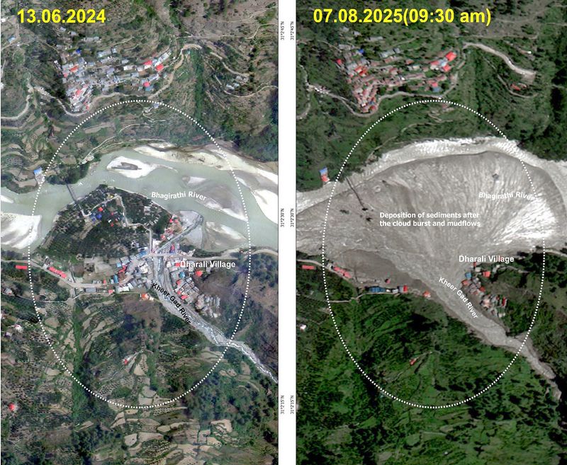 इसरो अध्ययन ने अगस्त 2025 में उत्तरकाशी में अचानक आई बाढ़ के कारण के रूप में बर्फ-खंड के ढहने की पहचान की है