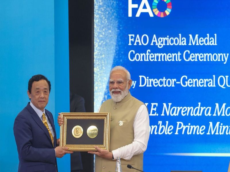 पीएम मोदी ने कहा, “एफएओ द्वारा 2026 के लिए एग्रीकोला मेडल मानव कल्याण के प्रति भारत की प्रतिबद्धता को श्रद्धांजलि है।”